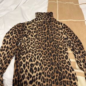 H&M Animal Print Turtleneck Sweater